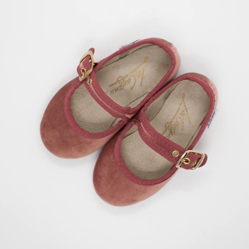 Merceditas La Cadena Rosa Palo Merceditas Terciopelo Hebilla Rosa